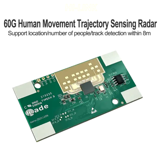 Hi-link 60G radar sensor module LD6001 intelligent sensing detection of human body area position, quantity statistics, and walking trajectory
